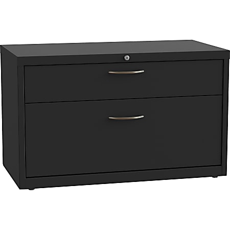 Lorell® 36"W 2-Drawer Lateral Credenza, Black