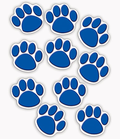Teacher Created Resources Decorative Accents, Paw Prints, Blue, Pack Of 30