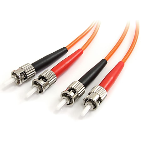 StarTech.com 2m Fiber Optic Cable  - LSZH - ST/ST - OM1 - ST to ST Fiber Patch Cable  - 2m ST Fiber Optic Cable - 2 m ST to ST Fiber Patch Cable - 2 meter ST Fiber Cable