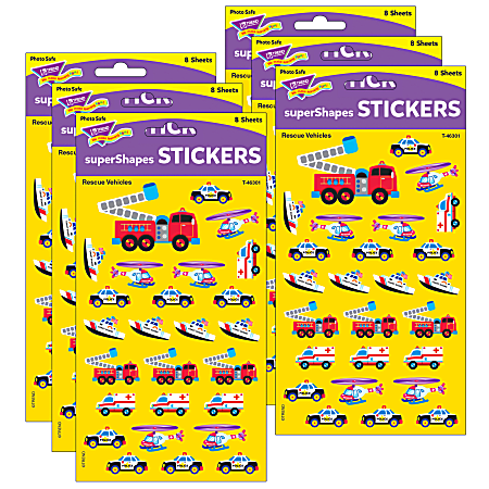 Trend superShapes Stickers, Rescue Vehicles, 208 Stickers Per