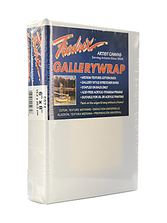 Fredrix Gallerywrap Stretched Canvases, 6" x 8" x 1", Pack Of 2
