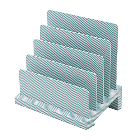 See Jane Work® Blue Herringbone Desktop File Sorter 