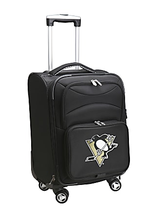 Denco ABS Upright Rolling Carry-On Luggage, 21"H x 13"W x 9"D, Pittsburgh Penguins, Black