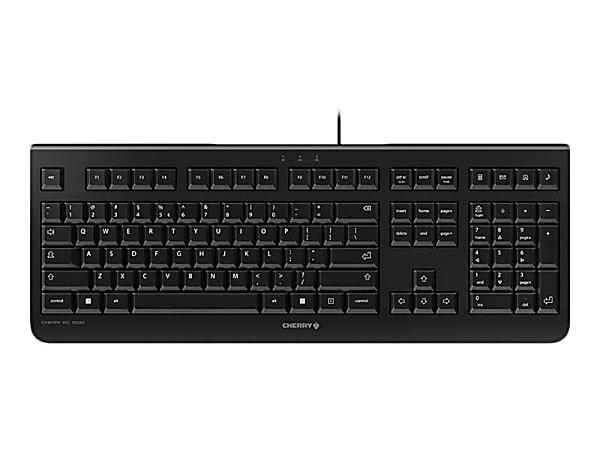 CHERRY Corded Keyboard, 104 Key, Black, JK-0800