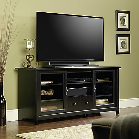 Sauder Edge Water Entertainment Credenza TV Stand For TVs Up To 55", Estate Black