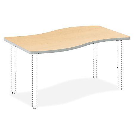 HON® Build Series Ribbon-Shape Table Top, 1 1/8"H x 54"W x 30"D, Maple