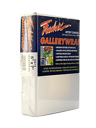 Fredrix Gallerywrap Stretched Canvases, 5" x 7" x 1", Pack Of 2