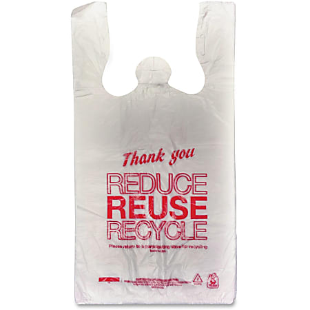 Unistar Plastics Thank You Eco-friendly Bag - 11.50" Width x 21.50" Length x 6.50" Depth - 47 mil (1194 Micron) Thickness - Red - Plastic - 1000/Carton