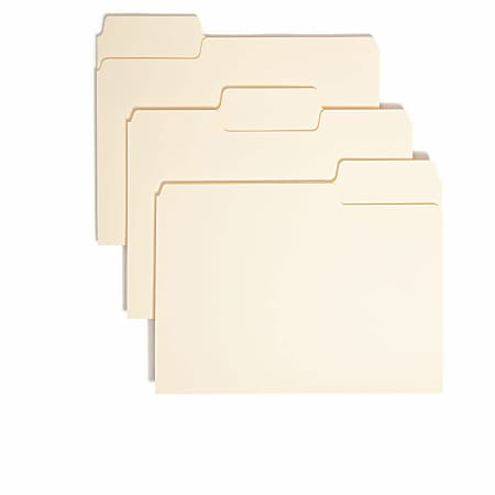 Smead® SuperTab® File Folders, Letter Size, 1/3 Cut, Manila, Box Of 100
