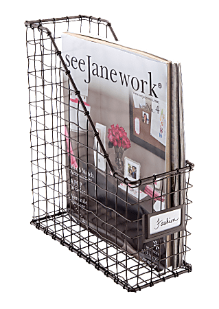 Realspace® Wire Magazine File, Rustic Bronze