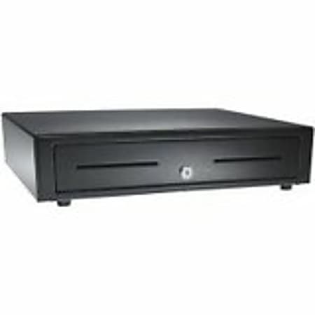 apg Genesis Cash Drawer, 5 Bill, 5 Coin, 2 Media SlotSerial Port,, Stainless Steel, Plastic, Black, 4.3"H x 16.2"W x 16.3"D