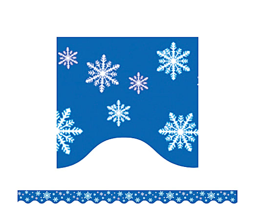 Teacher Created Resources Border Trim, 2 3/16" x 35" Strips, Snowflakes, Pack Of 12