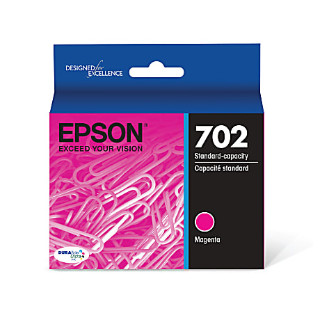 Epson® 702 DuraBrite® Ultra Magenta Ink Cartridge, T702320-S