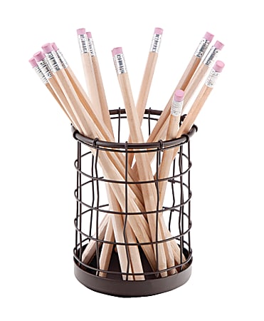 Realspace® Wire Pencil Cup, Rustic Bronze