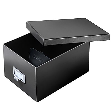 Globe-Weis® 90% Recycled Index Card Storage Case, 5 13/16"H x 8 1/8"W x 11 1/8"D, For 5" x 8" Cards, Black