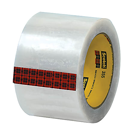 3M® 355 Carton Sealing Tape, 3" x 55 Yd., Clear, Case Of 24