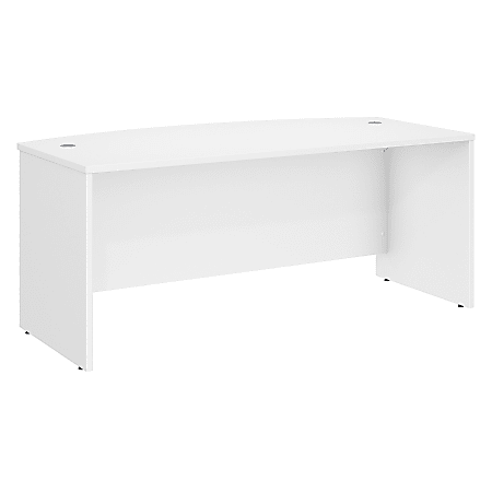 Bush Business Furniture Studio C 72"W Bow-Front Computer Desk, White, Standard Delivery