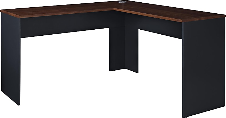 Ameriwood™ Home The Works 52"W L-Shaped Corner Desk, Cherry/Gray