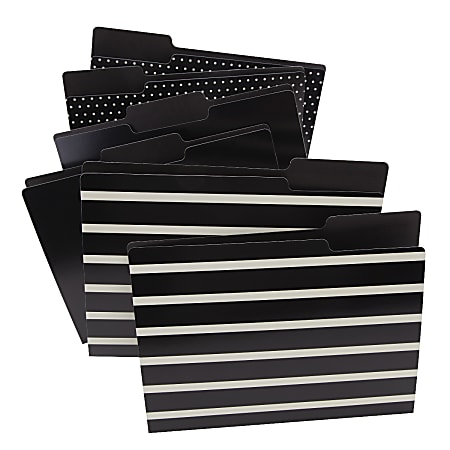 See Jane Work® File Folder Set, 8 1/2" x 11", Letter Size, Black Print, Pack of 6