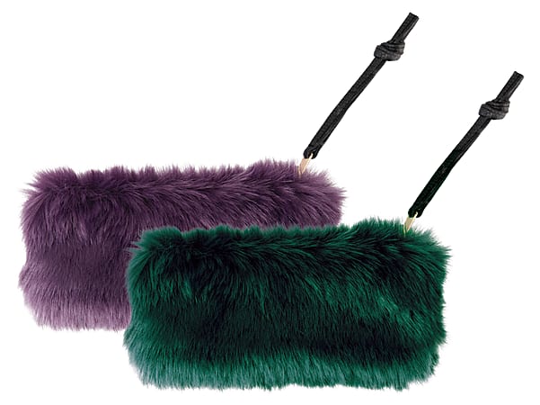 Office Depot® Brand Faux Fur Pencil Pouch, Assorted Colors