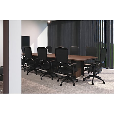 Lorell Prominence 2.0 Slim Modular Table Base - Mahogany Base - 28