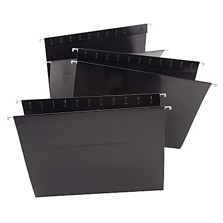 See Jane Work® Hanging File Folders, 8 1/2" x 11", Letter Size, Black Gloss Stripe, Pack Of 3