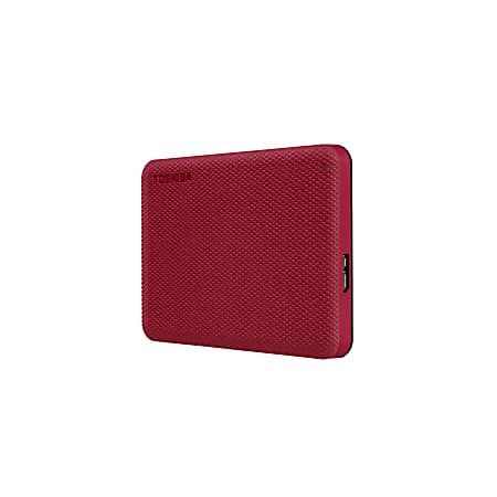 Toshiba Canvio Advance Portable External Hard Drive 1TB Red - Office Depot