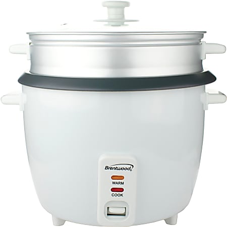 Brentwood® 10-Cup Rice Cooker and Steamer, White
