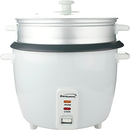 20-Cup Rice Cooker or Food Warmer Steamer Electric Nonstick Easy to Use in White