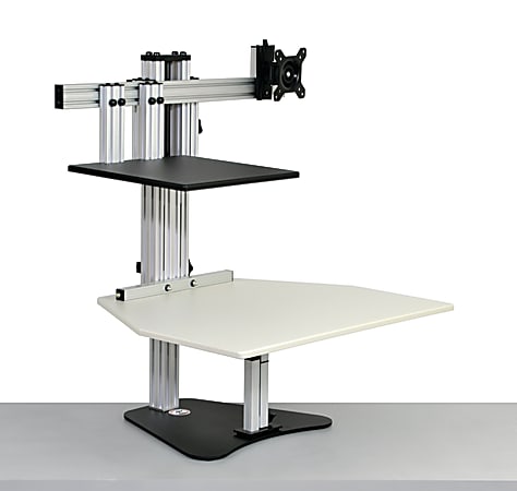Ergo Desktop Hybrid Kangaroo MDF Desk Riser 28 W x 24 D Putty EDHKPUT5B ...