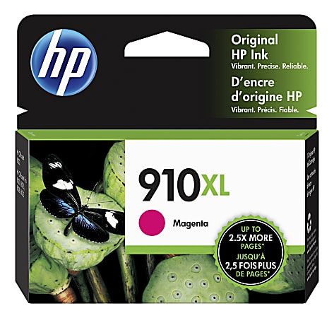 HP 910XL High-Yield Magenta Ink Cartridge, 3YL63AN