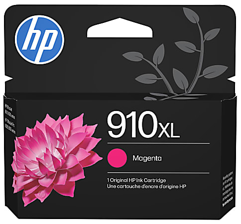 Original HP 910XL Magenta High-yield Ink Cartridge|For HP OfficeJet 8010, 8020 Series, HP OfficeJet Pro 8020, 8030 Series|Eligible for Instant Ink
