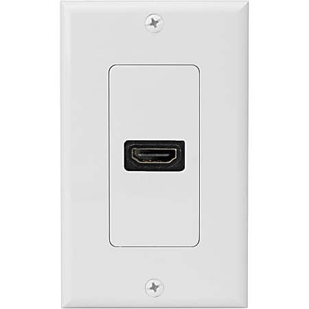 4XEM Single Outlet Female High Speed HDMI Wall Plate with 3D support - White 1Port Single outlet femaleHDMI Wall Plate To Mount To A Single Gang Box
