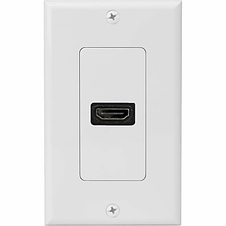 4XEM Single Outlet Female High Speed HDMI Wall Plate with 3D support - White 1Port Single outlet femaleHDMI Wall Plate To Mount To A Single Gang Box