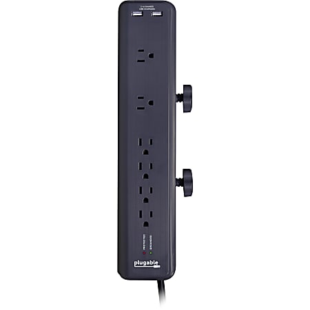 Plugable 6 AC Outlet Surge Protector with Clamp