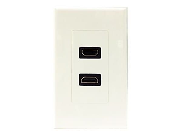 4XEM 2 Port/Outlet Female HDMI Wall Plate (White) - 1-gang - White - 2 x HDMI Port(s)
