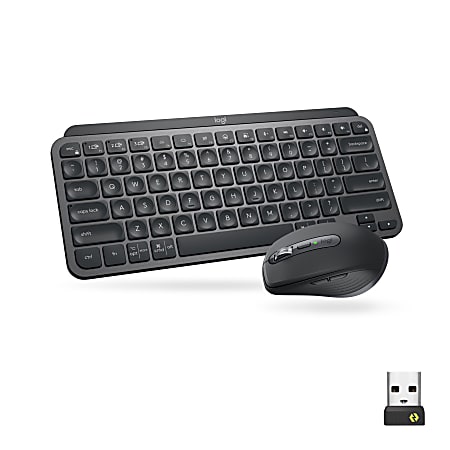 Logitech MX Keys Mini Combo for Business Wireless Mouse and Keyboard Combo USB Wireless BluetoothRF Keyboard 79 Key US Graphite USB Wireless BluetoothRF Mouse Darkfield 4000 dpi Graphite Symmetrical Compatible with