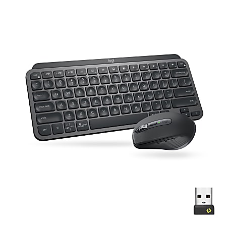 Logitech MX Keys Mini Combo for Business Wireless Mouse and Keyboard Combo - USB Wireless Bluetooth/RF Keyboard - 79 Key - English (US) - Graphite - USB Wireless Bluetooth/RF Mouse - Darkfield - 4000 dpi - Graphite - Symmetrical - Compatible with PC, Mac