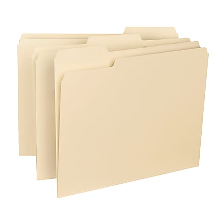 Smead® Interior Folders, 1/3 Cut, Letter Size, Manila,