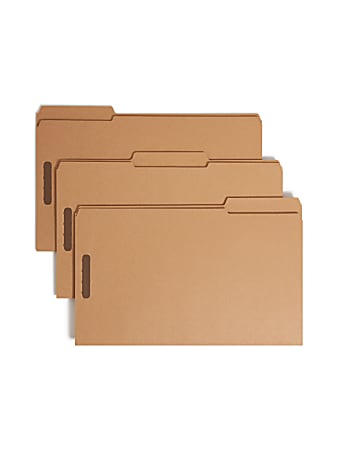 Smead® Kraft Reinforced Tab Fastener Folders, Legal Size,