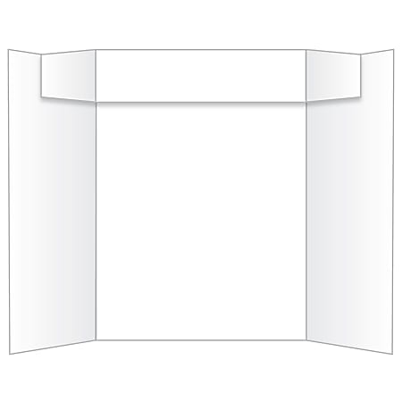 Royal Brites Tri-Fold Project Board With Integrated Header, 36" x 48", White
