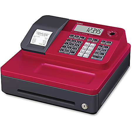 Casio® SEG1SCRD Cash Register With Thermal Printing, Red