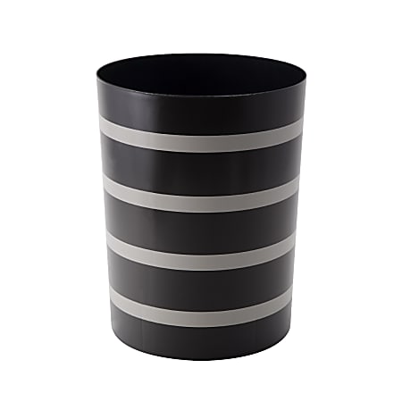 See Jane Work® Waste Basket, Black Stripe