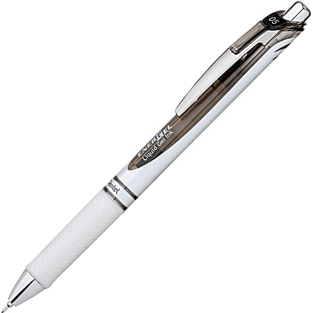 Pentel EnerGel Pearl Retractable Liquid Gel Pen Fine Point 0.5 mm Pearl  White Barrel Black Ink - Office Depot