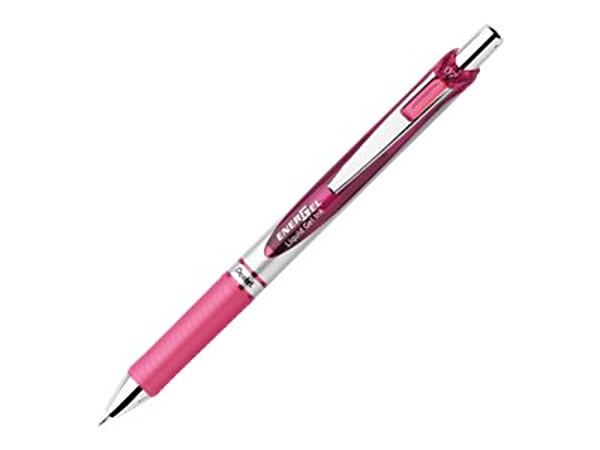 Pentel® EnerGel Pearl Retractable Liquid Gel Pen, Fine Point, 0.5 mm, Pearl White Barrel, Black Ink