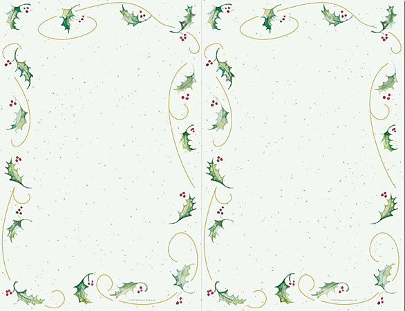 Great Papers! Masterpiece Studios 2-Up Holiday Invitations, Holly Bunch, 8 1/2" x 5 1/2", Pack Of 50