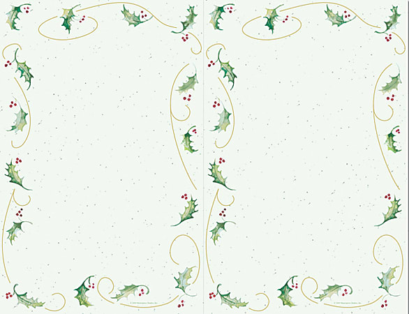 Great Papers! Masterpiece Studios 2-Up Holiday Invitations, Holly Bunch, 8 1/2" x 5 1/2", Pack Of 50