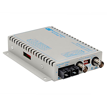 Omnitron iConverter T3/E3 Fiber Media Converter Coaxial SC Multimode 5km Wide Temp - 1 x T3/E3/DS-3; 1 x SC Multimode; Wall-Mount Standalone; US AC Powered; Lifetime Warranty