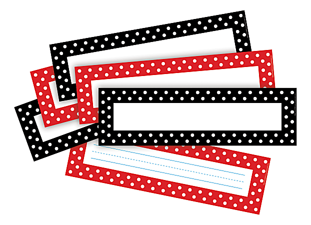 Barker Creek Bulletin Board Signs/Name Plates, 12" x 3 1/2", Dots, Pack Of 72