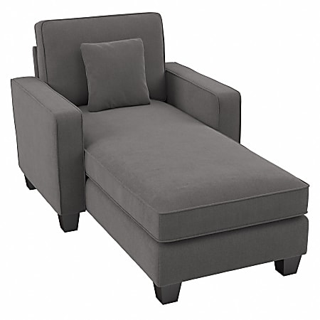 Bush® Furniture Stockton Chaise Lounge With Arms, French Gray Herringbone, Standard Delivery